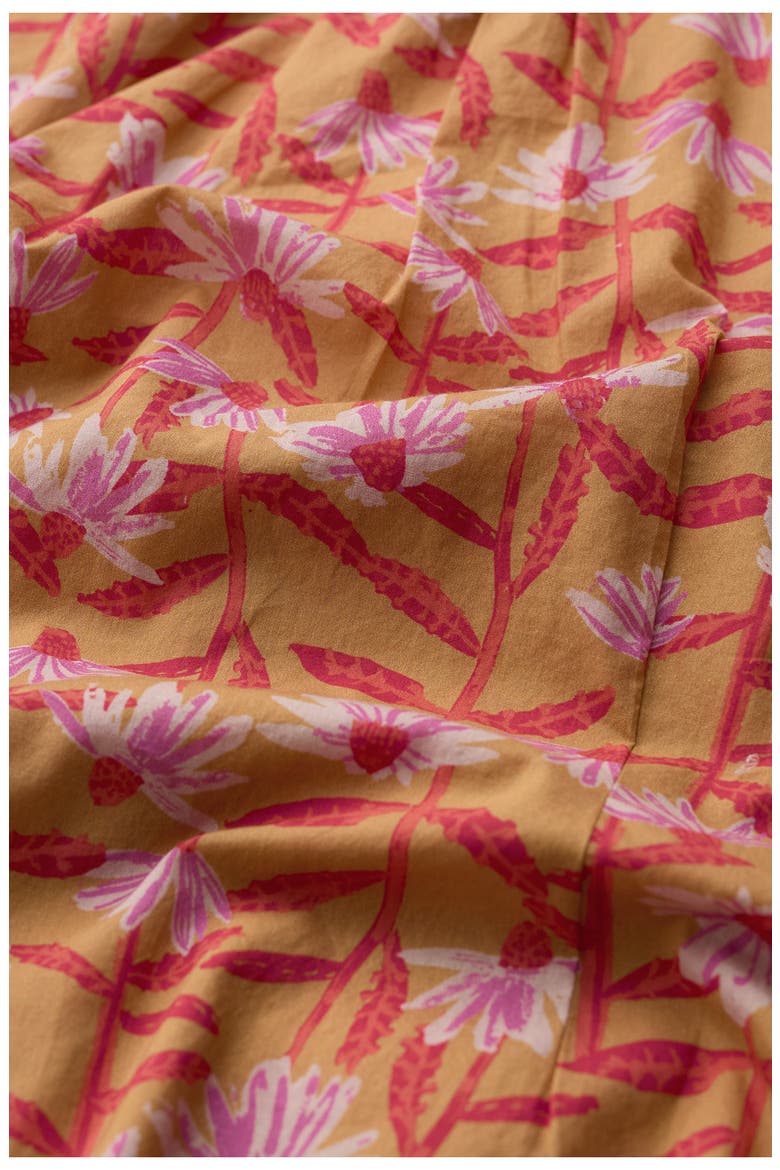 Rushmaker Floral Organic Cotton Voile Button-Up Shirt, Alternate, color, ECHINACEA STEMS DARK SIENNA