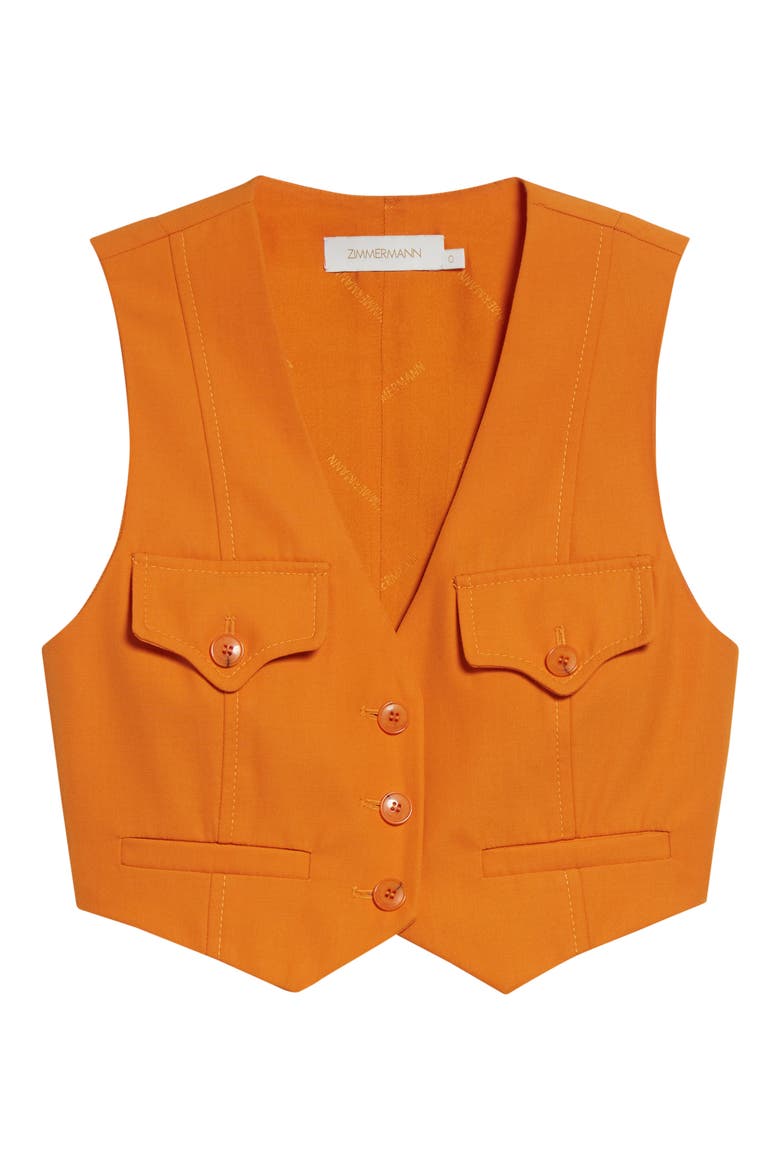 Kindred Spirit Alchemy Wool Blend Crop Waistcoat, Alternate, color, SUNSET ORANGE
