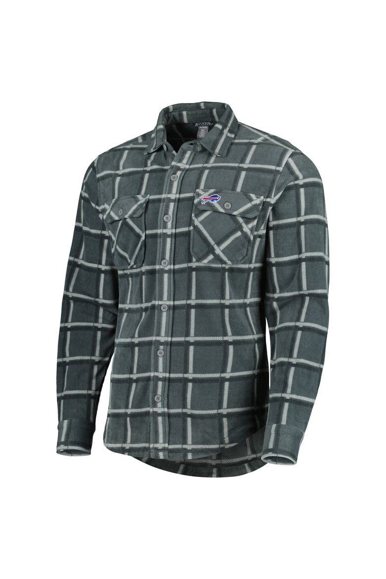 Men's Antigua Gray Buffalo Bills Industry Flannel Button-Up Shirt Jacket, Alternate, color, Gray