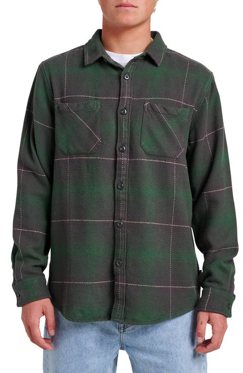 DNA Plaid Cotton Flannel Button-Up Overshirt
