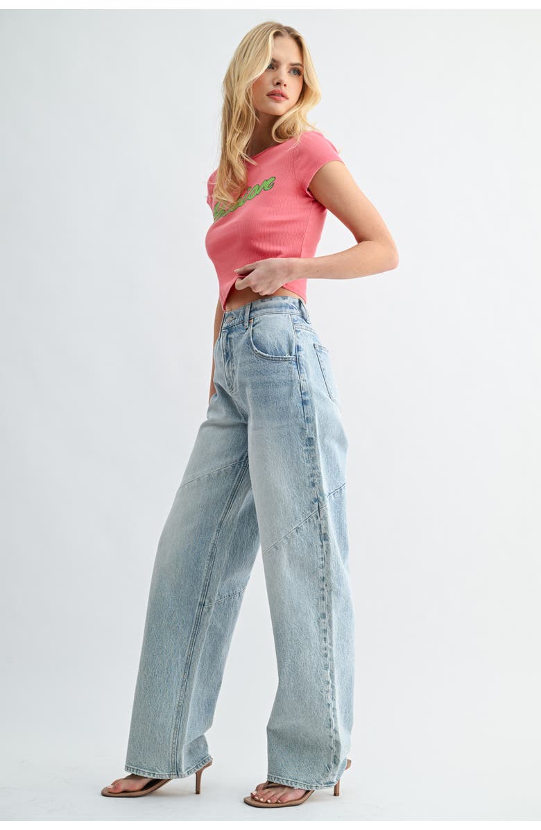 Jemina Denim The Arc Curve Pant, Main, color, Light Wash
