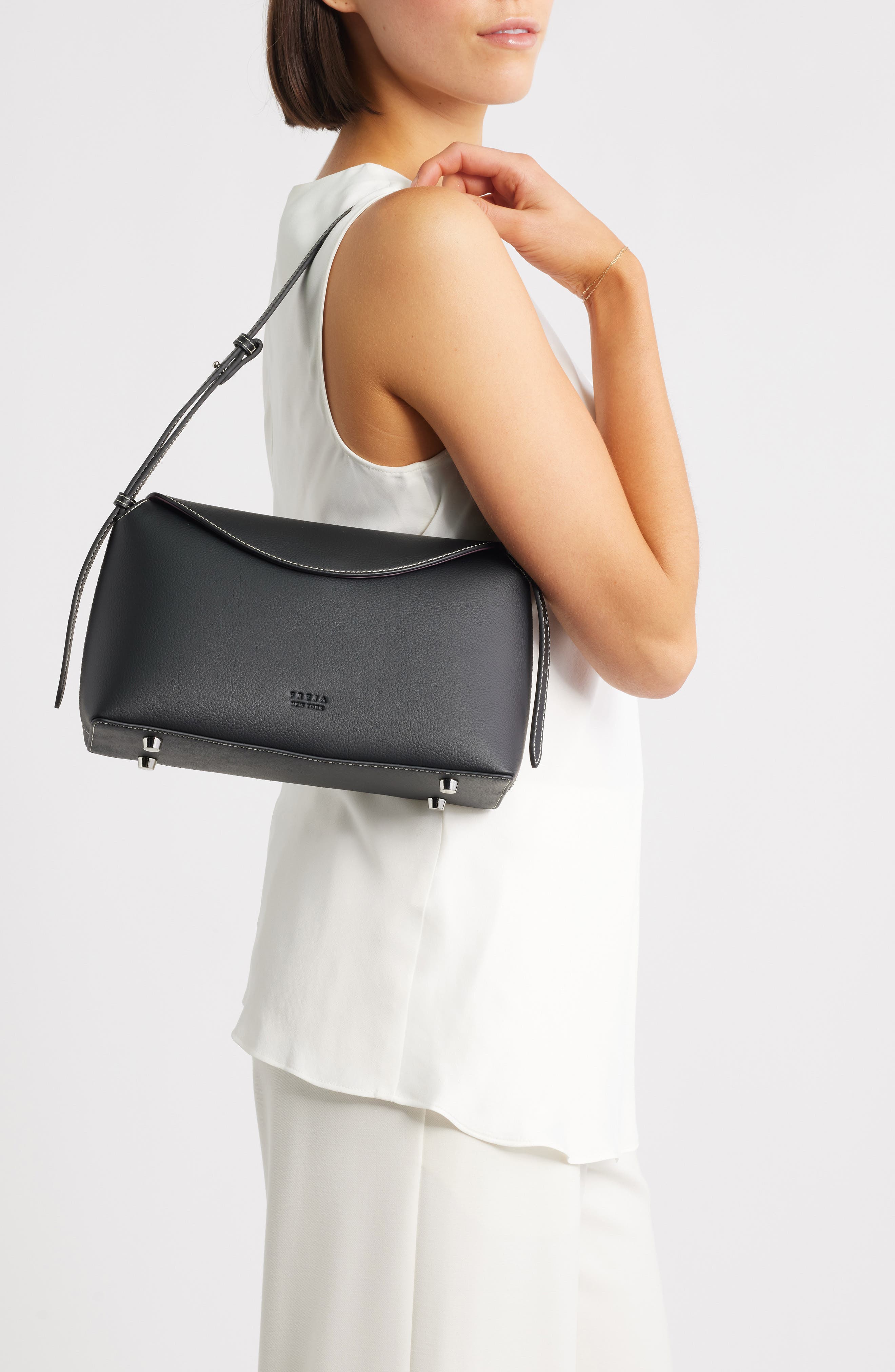 Freja New York Hudson Faux Leather Shoulder Bag, Alternate, color, 