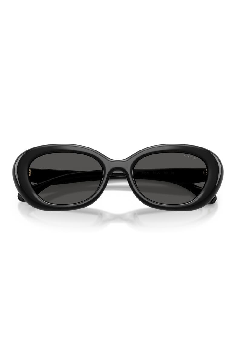 54mm Pillow Oval Sunglasses, Alternate, color, BLACK / GREY SOLID