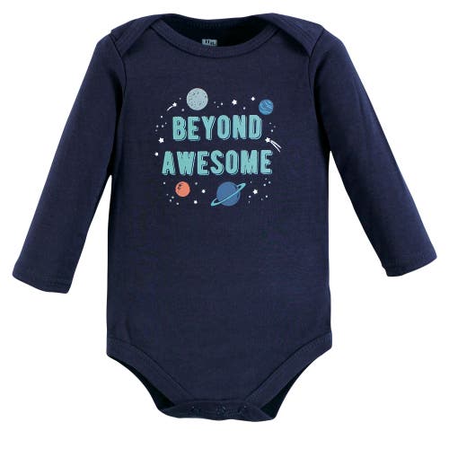 Hudson Baby Five-piece Collection Of Long-sleeve Cotton Bodysuits In Black