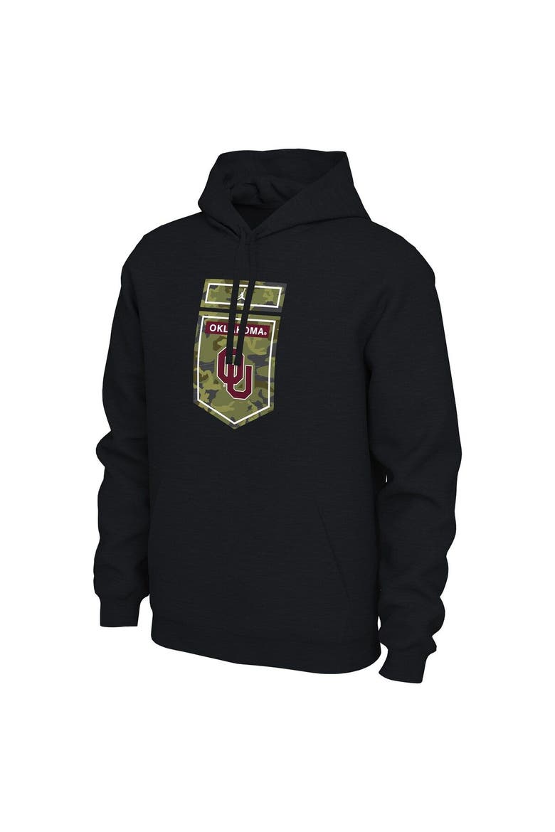 Men's Jordan Brand Black Oklahoma Sooners Veterans Camo Pullover Hoodie, Alternate, color, Black