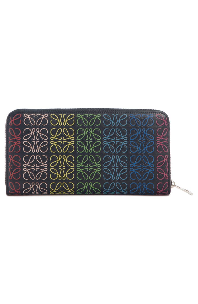 Loewe Logo Embossed Zip Around Leather Wallet, Alternate, color, 