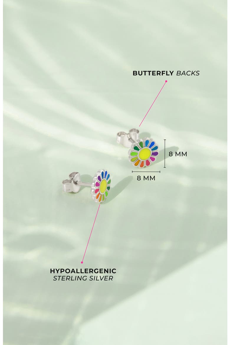 Multicolored Petal Girl Earrings, Alternate, color, Multi-Color