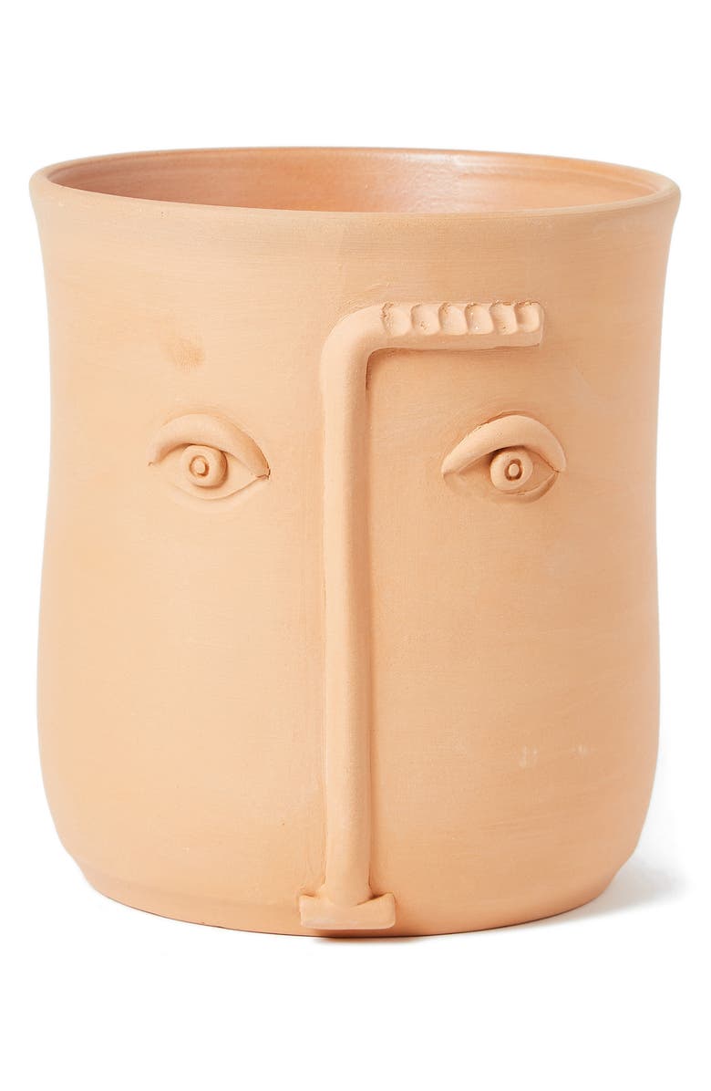The Conran Shop Terracotta Face Vase, Main, color, 