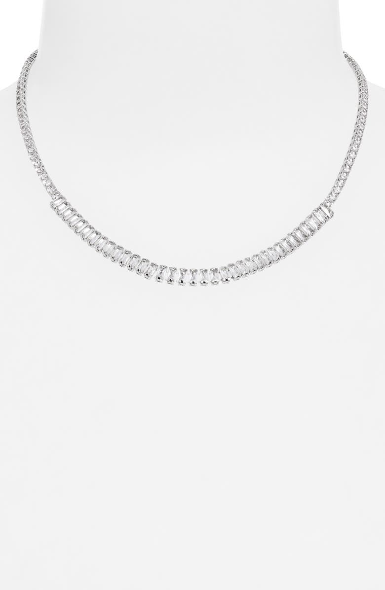 NORDSTROM RACK Baguette CZ Tennis Necklace, Alternate, color, 