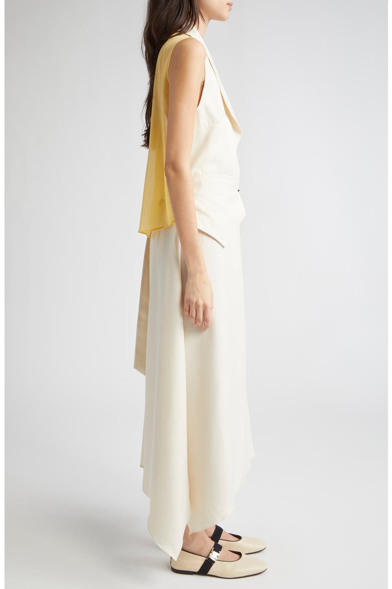 Tailored Handkerchief Hem Dress, Alternate, color, IVORY / CORNSILK