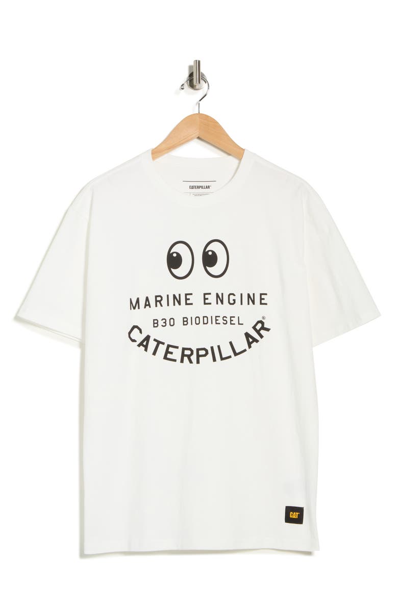 CAT WWR Relaxed Fit Engine Graphic T-Shirt, Main, color, Gardenia