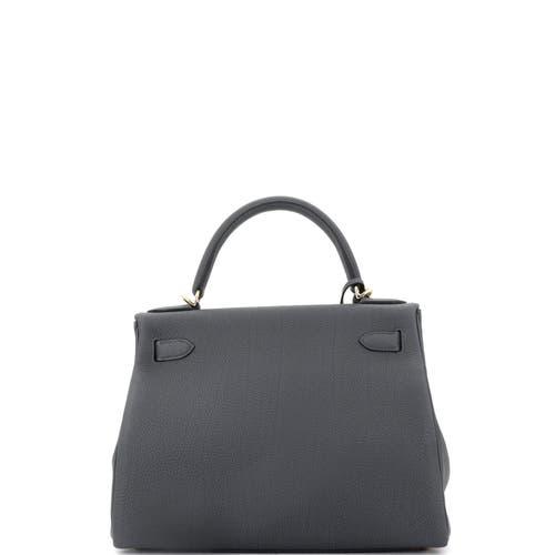 Pre-owned Hermes Hermes Kelly Handbag Grey Togo With Permabrass Hardware 28 In Gray