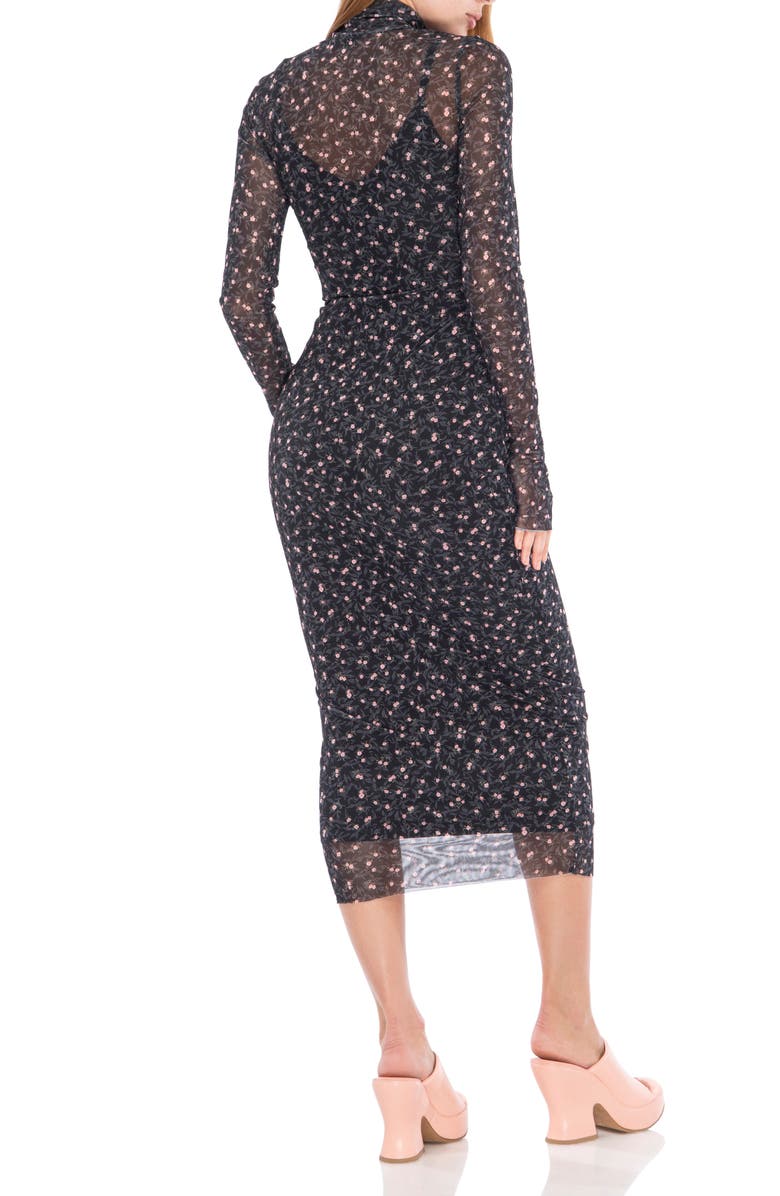 AFRM Shailene Long Sleeve Mesh Dress, Alternate, color, 