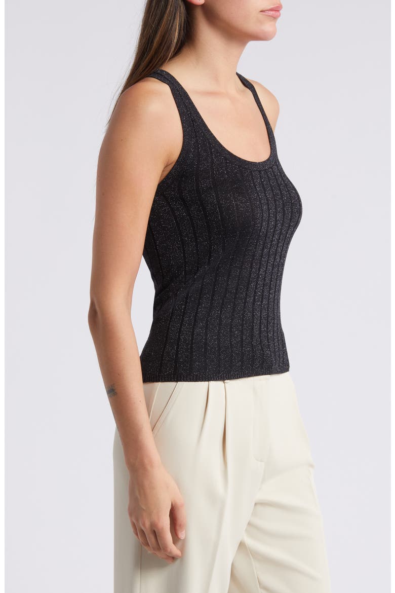 Metallic Rib Sweater Tank, Alternate, color, BLACK