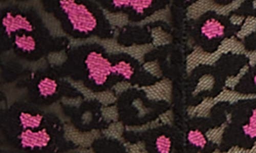 Hanky Panky X-dye Leopard Print Lace Boyshorts In Black/tulip Pink