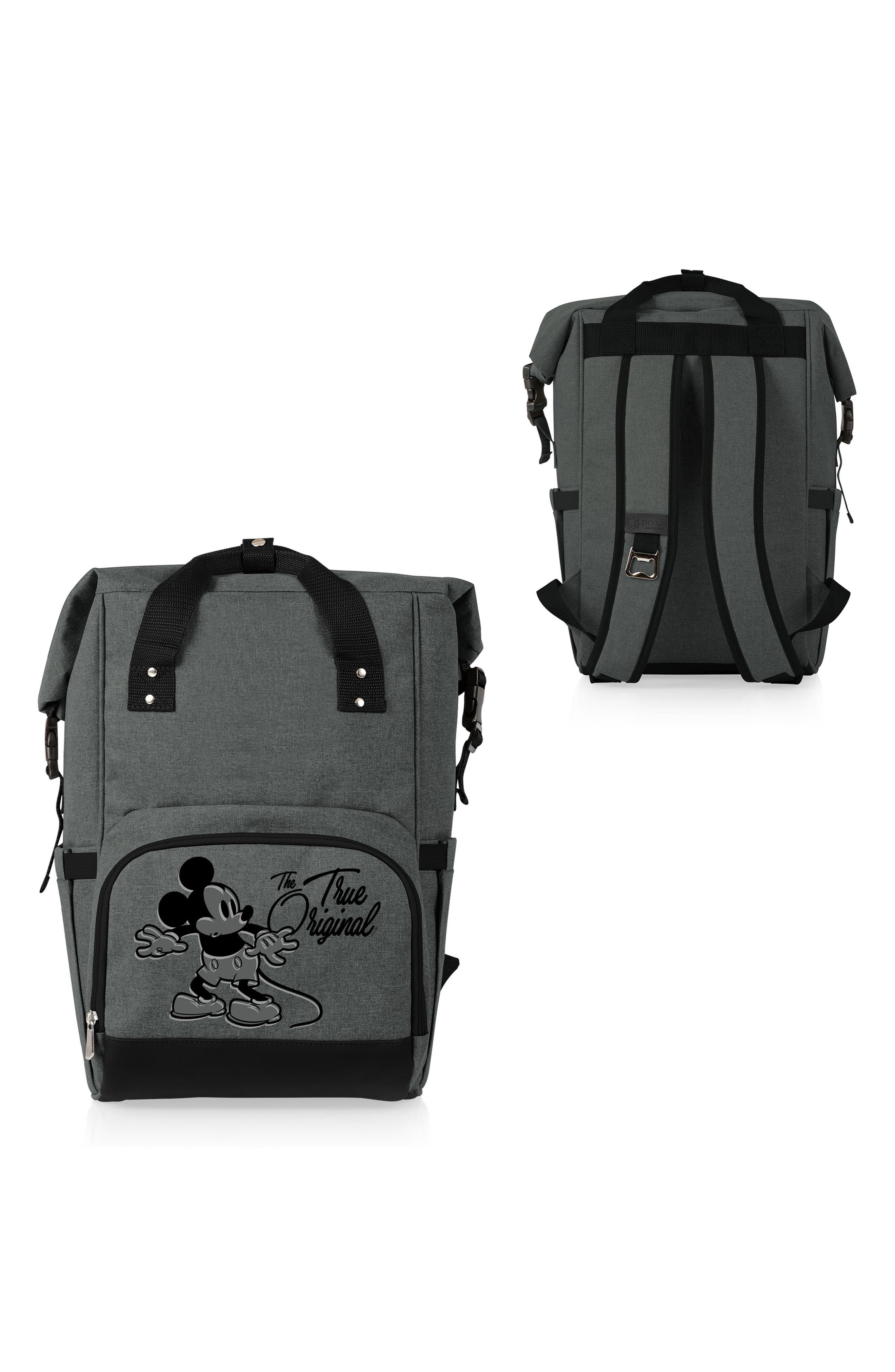 x Disney® Mickey Mouse On the Go Roll Top Backpack, Alternate, color, GRAY