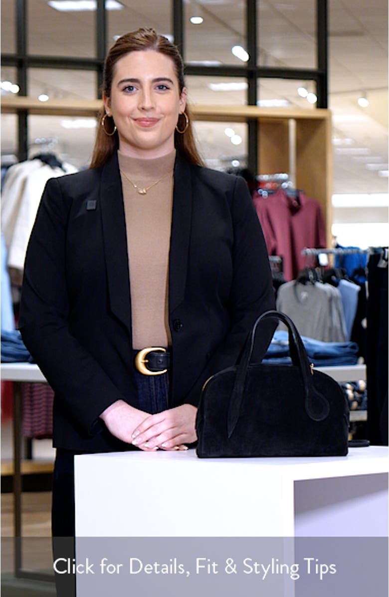 Mini Leather Bowling Crossbody Bag, sales video thumbnail