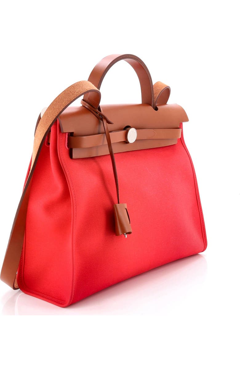 Pre-Owned Hermes Herbag Zip Leather and Toile 31, Alternate, color, Bougainvillier