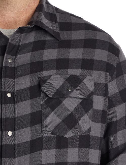 Harbor Bay By Dxl Big & Tall Small Plaid Flannel Sport Shirt In Multi