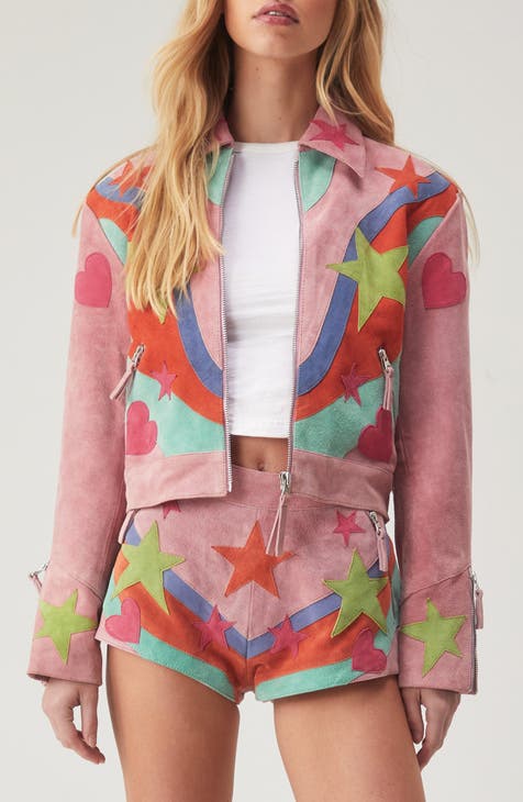 NORDSTROM EXCLUSIVE Vibrant Pink Leather Jacket - Size Small store