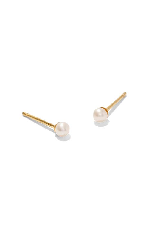 Made By Mary Mini Pearl Stud Earrings In Gold