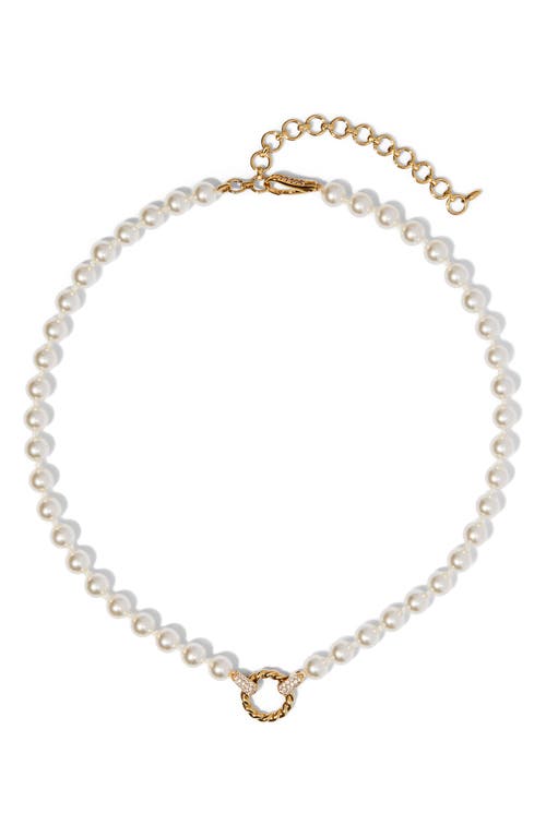Nadri Poppy Twist Ring Necklace In Gold