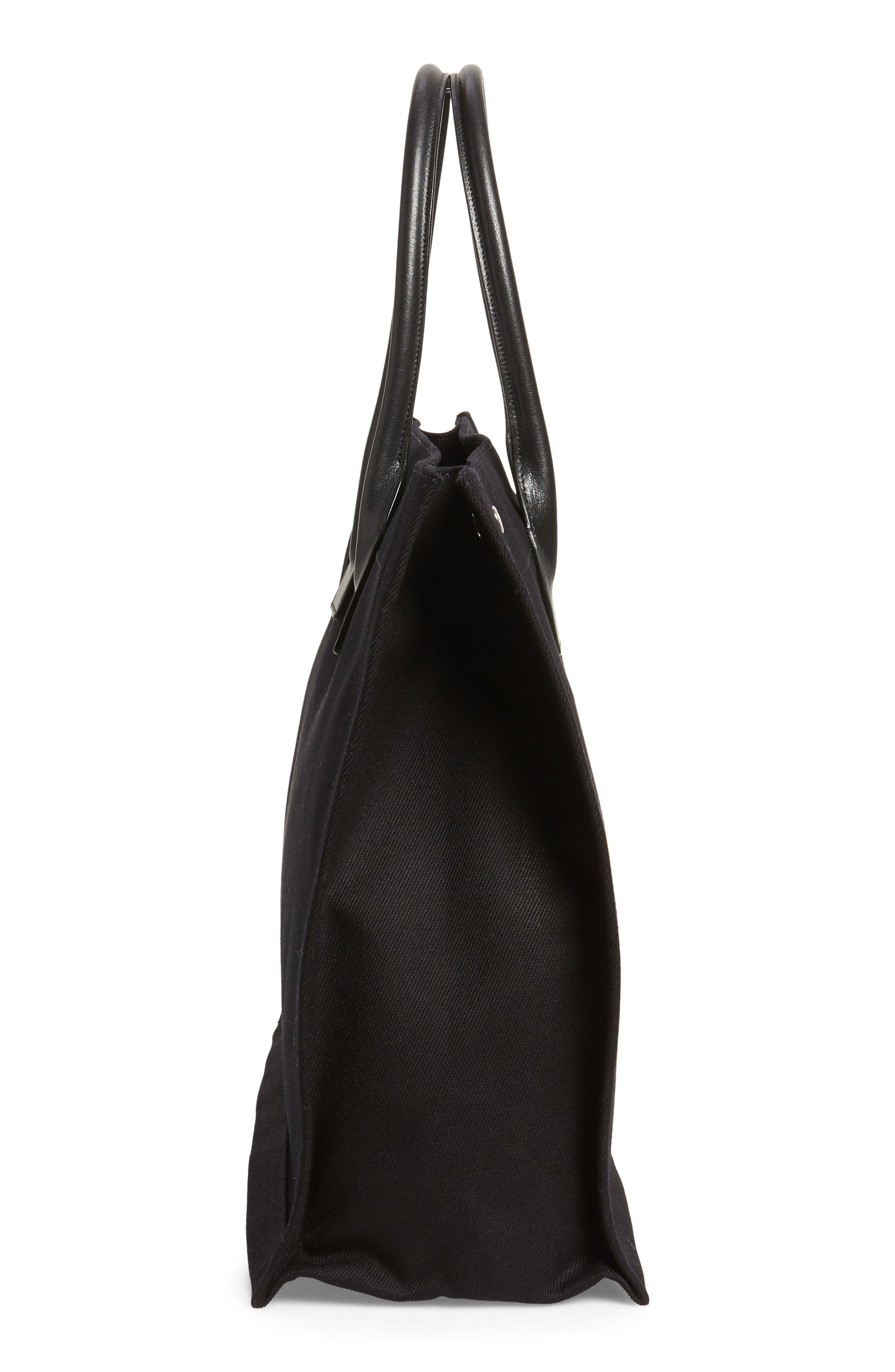 Saint Laurent Noe Rive Gauche Logo Canvas Tote, Alternate, color, 