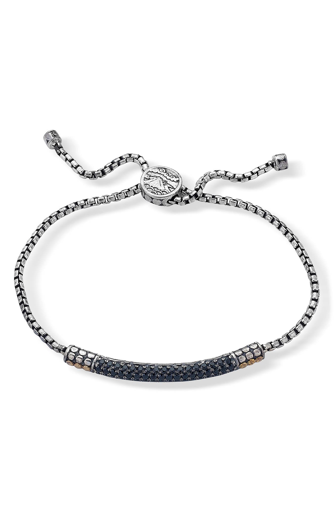 Sterling Silver & 18k Gold Amethyst Bolo Bracelet