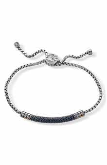 Sterling Silver & 18k Gold Amethyst Bolo Bracelet
