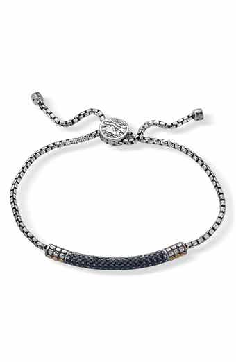 Sterling Silver & 18k Gold Amethyst Bolo Bracelet