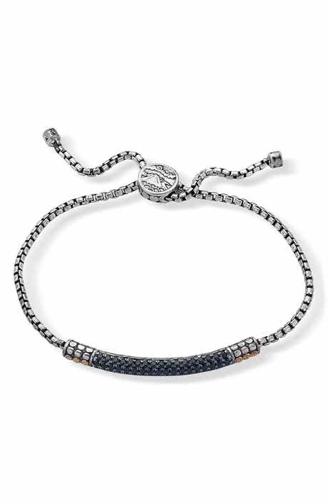 Sterling Silver & 18k Gold Amethyst Bolo Bracelet