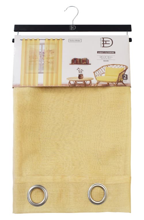 Dainty Home Sheer Set Of 2 Panel Curtains In Gold