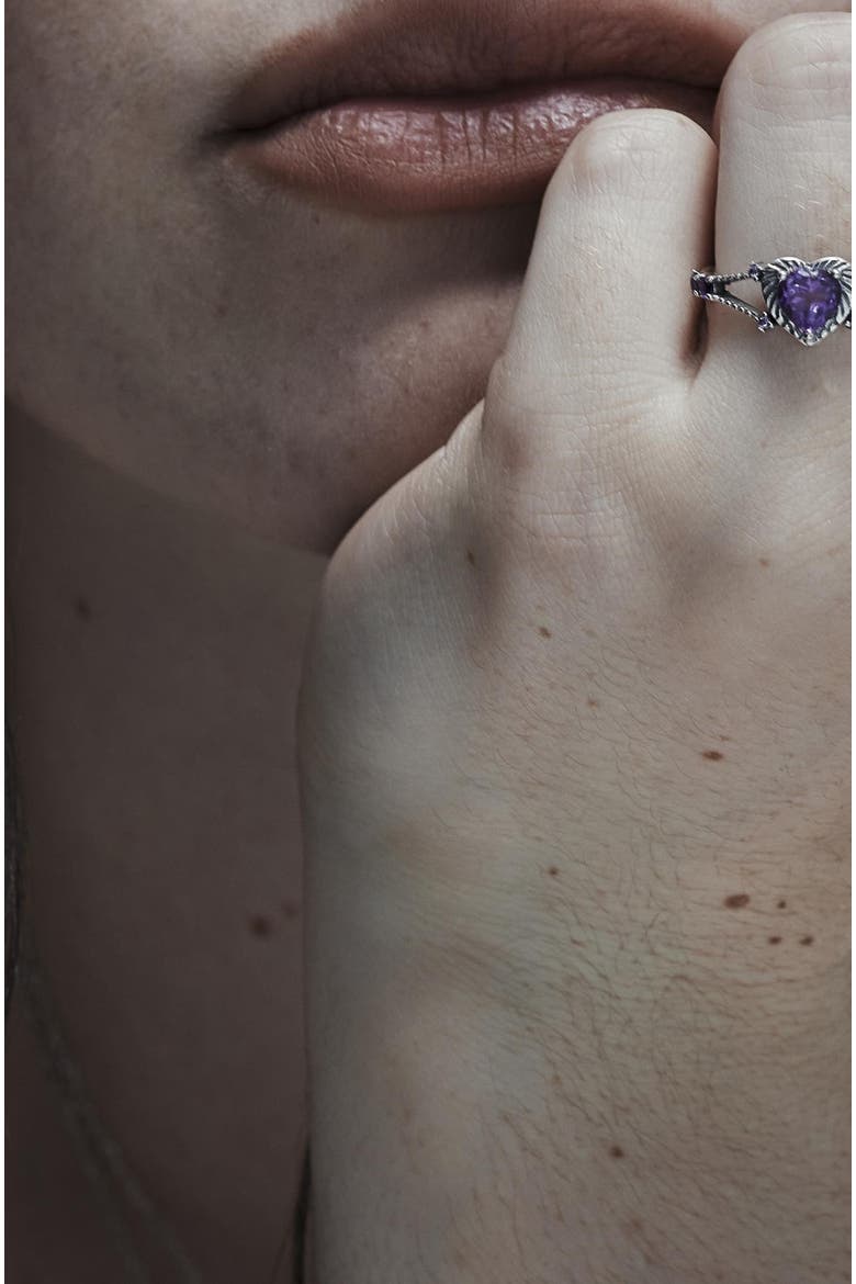 Devotion Sterling Silver Amethyst Ring, Alternate, color, Silver