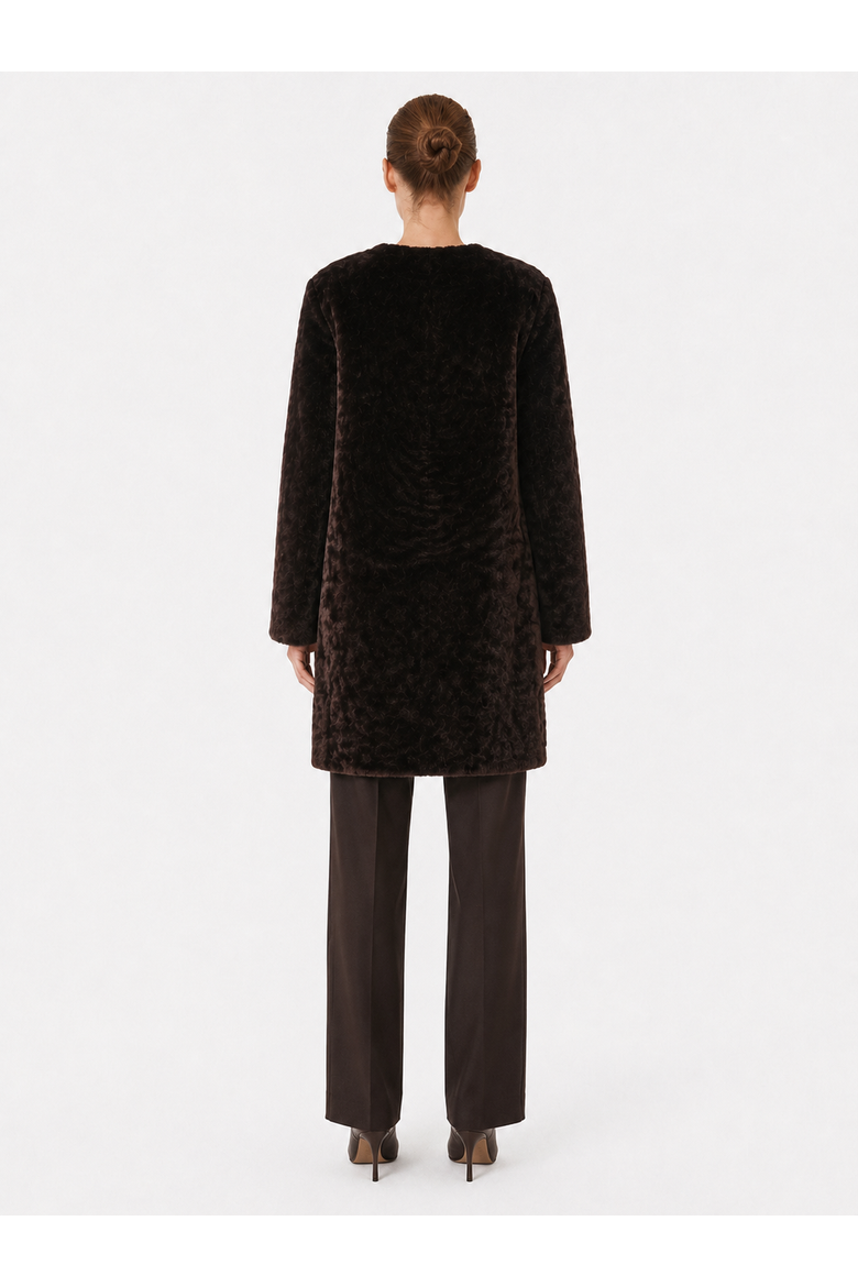 Vivage Reversible Merino Shearling Coat, Alternate, color, Dark Brown