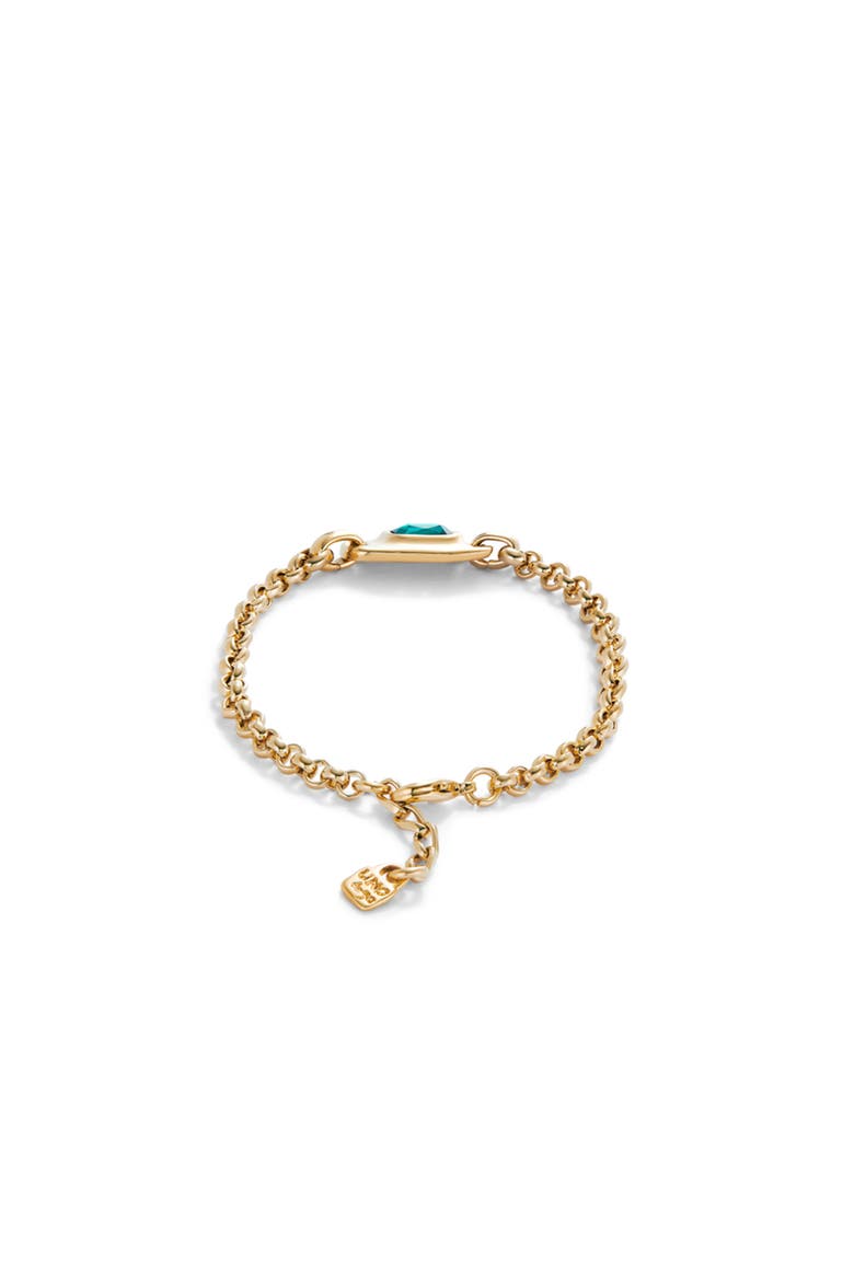Turquoise Crystal Link Bracelet, Alternate, color, Gold