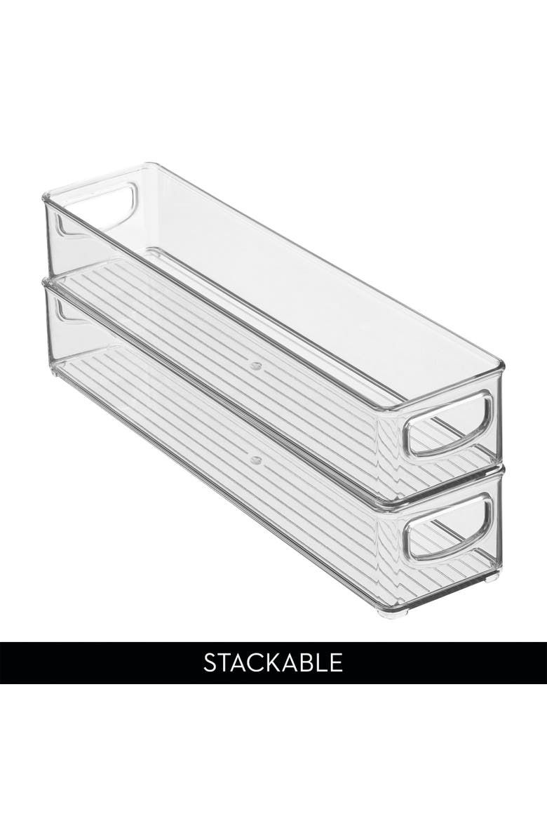 Stackable Pantry Storage Bins with Handles, Set of 4, Clear, Made in USA, Alternate, color, Clear