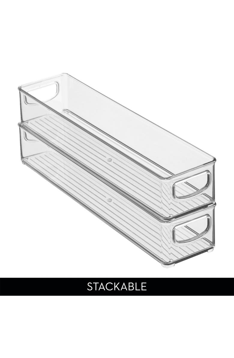 iDesign Stackable Pantry Storage Bins with Handles, Set of 4, Clear, Made in USA, Alternate, color,