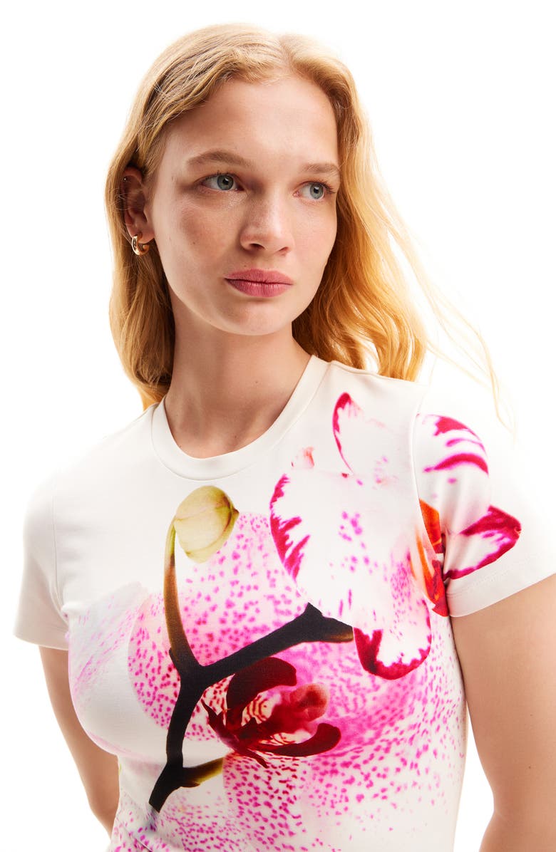 Desigual M. Christian Lacroix Orchid Midi Dress, Alternate, color, White