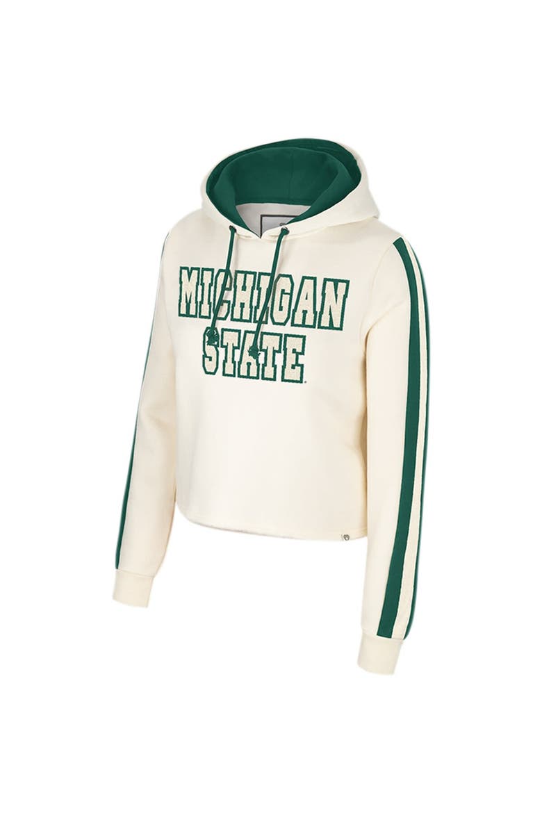 Women's Colosseum Cream Michigan State Spartans Perfect Date Cropped Pullover Hoodie, Alternate, color, Cream