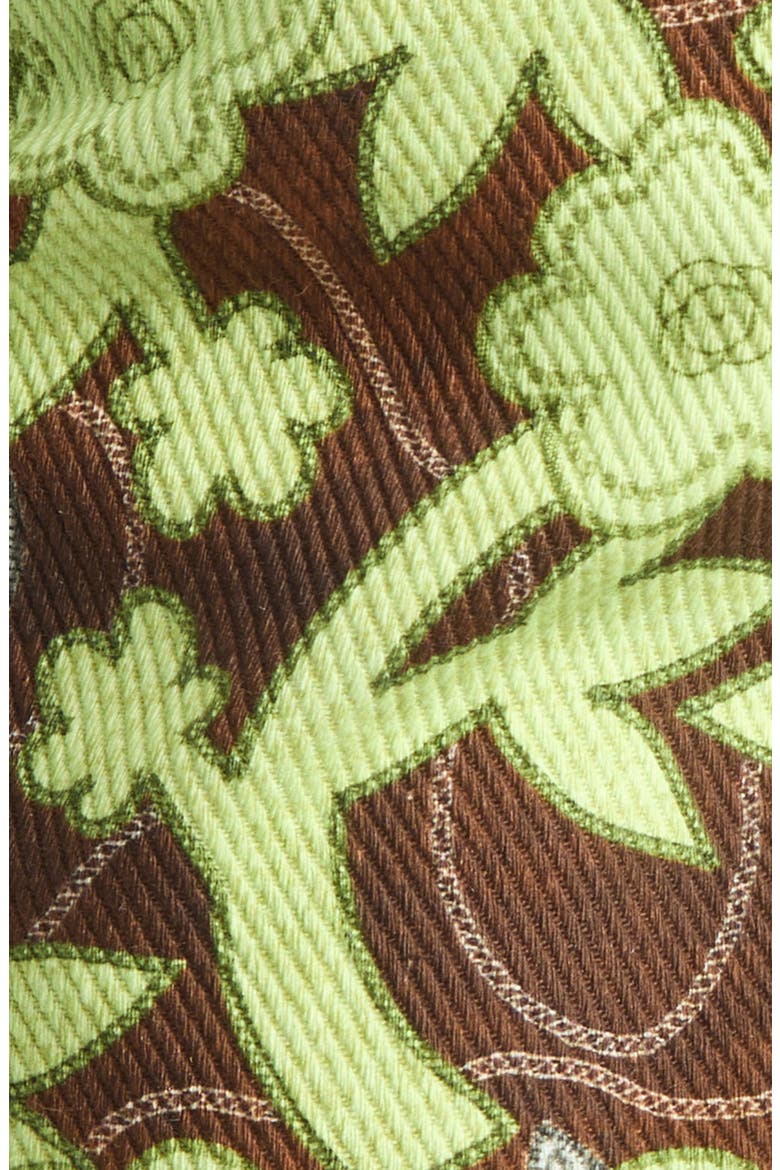 Roux Floral Low Rise Straight Leg Cotton Twill Pants, Alternate, color, BROWN MULTI