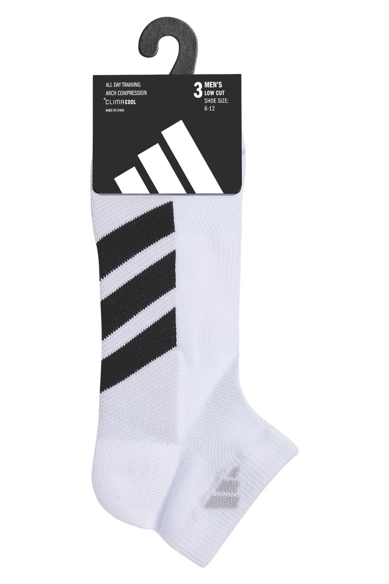 All Day Training 3-Pack Ankle Socks, Alternate, color, WHITE/ BLACK/ CLEAR ONIX GREY