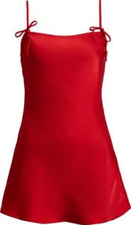 BP. Bow Strap Satin Mini Slipdress