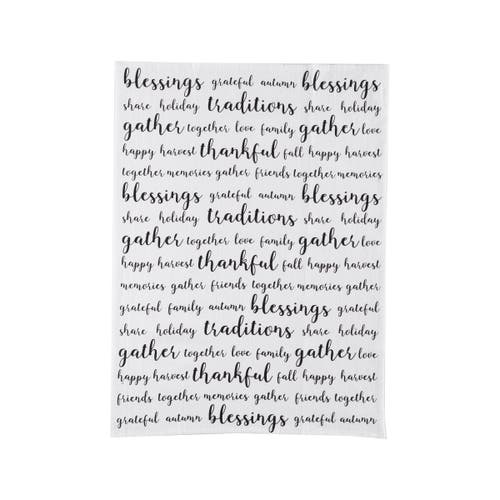 C & F Home C&f Home Harvest Script Printed Flour Sack Cloth Thanksgiving Kitchen Towel Dishtowel In White