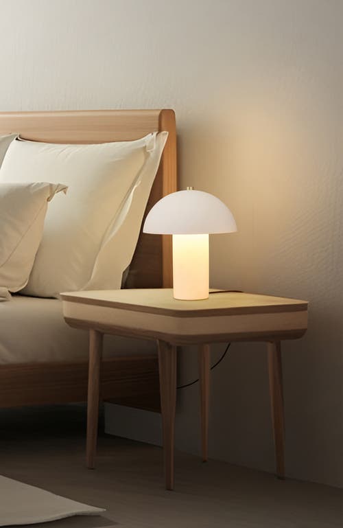 Brightech Alba 10" Cream Ceramic Led Desk Lamp In White