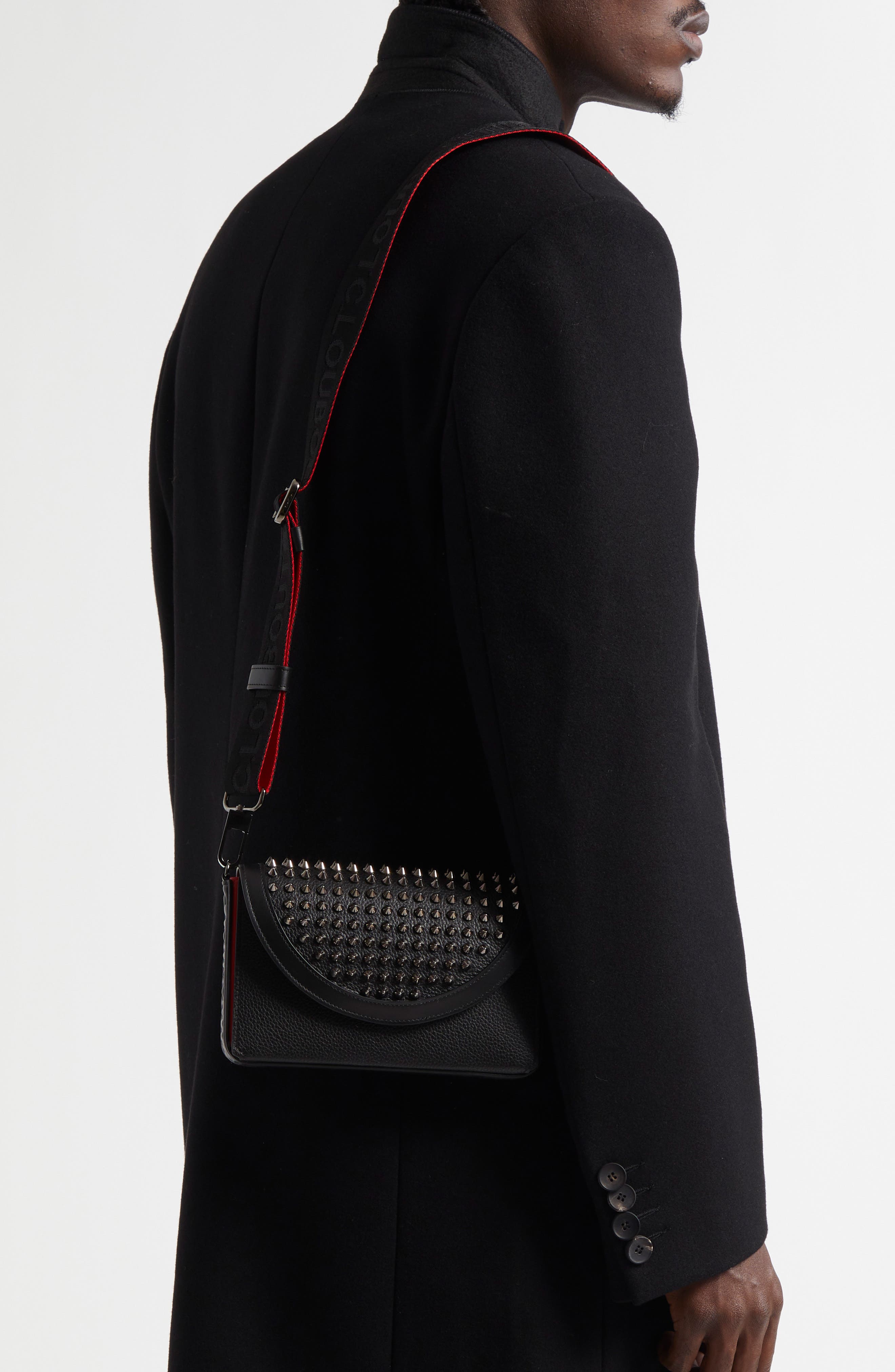 Christian Louboutin Funky Empire Leather Wallet on a Strap, Alternate, color, 