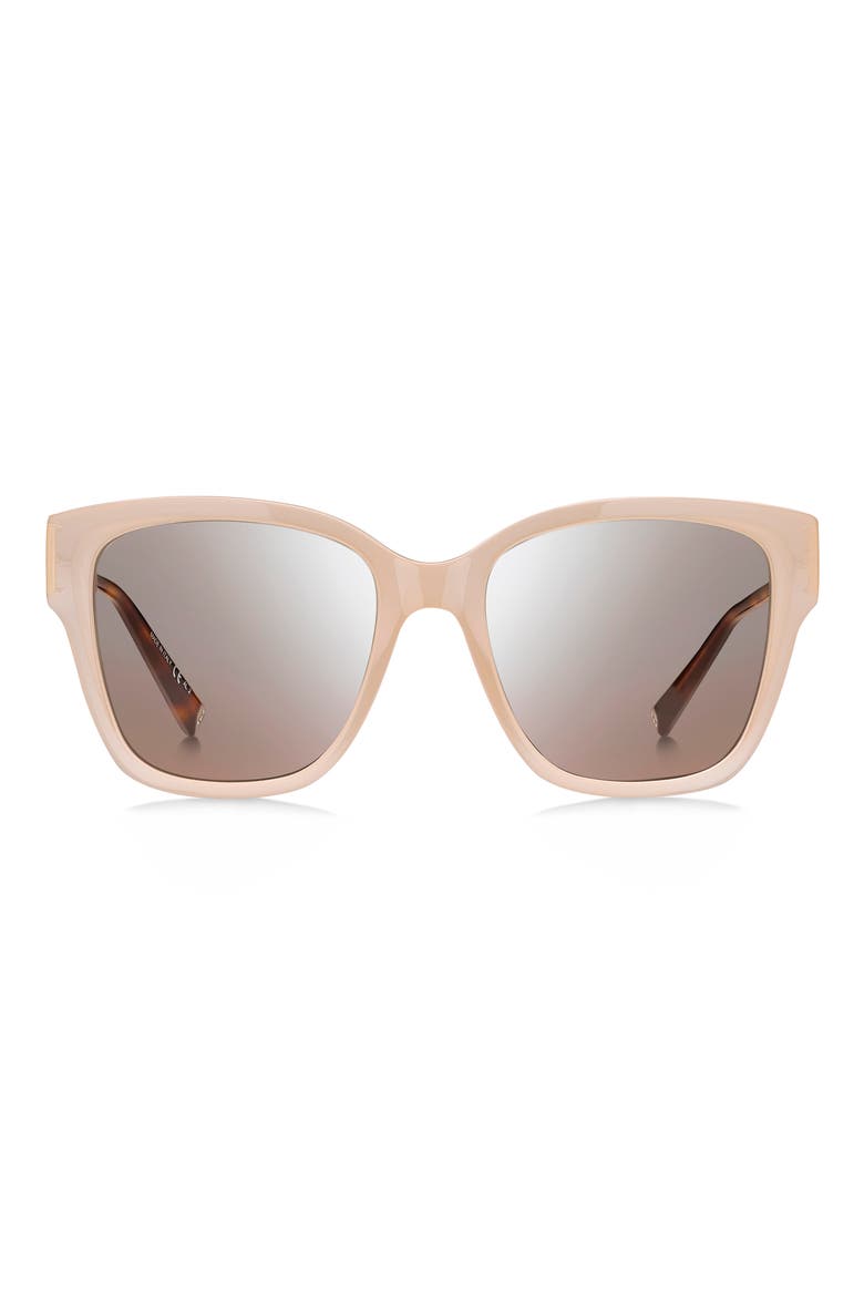 55mm Gradient Cat Eye Sunglasses, Main, color, NUDE/ SILVER MIRROR