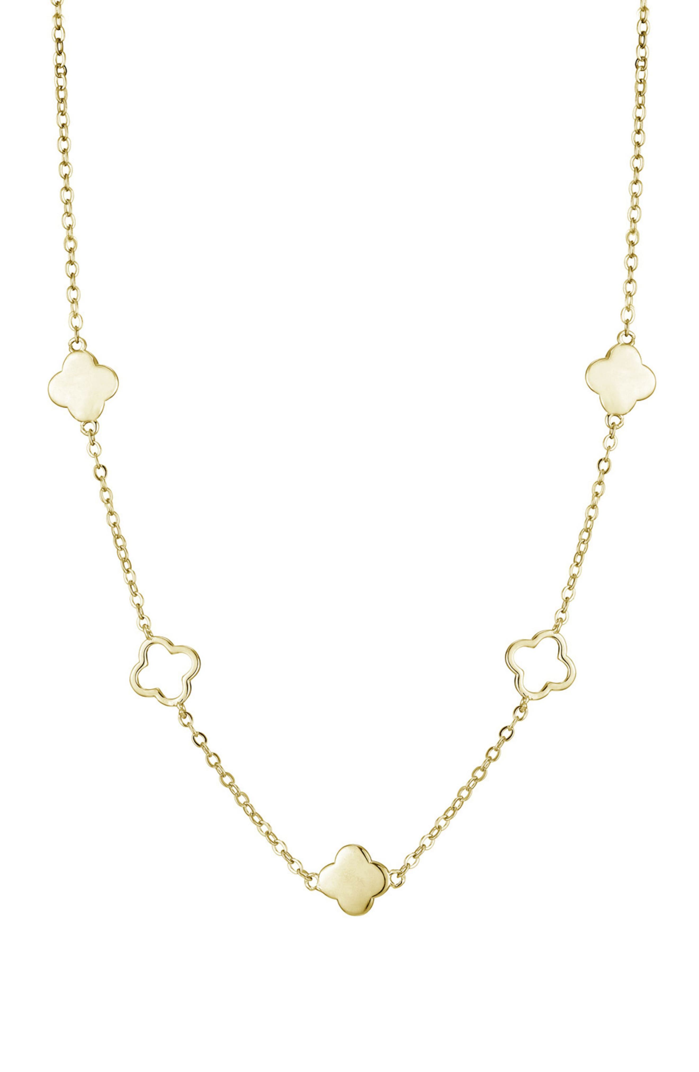 Adornia Clover Station Necklace