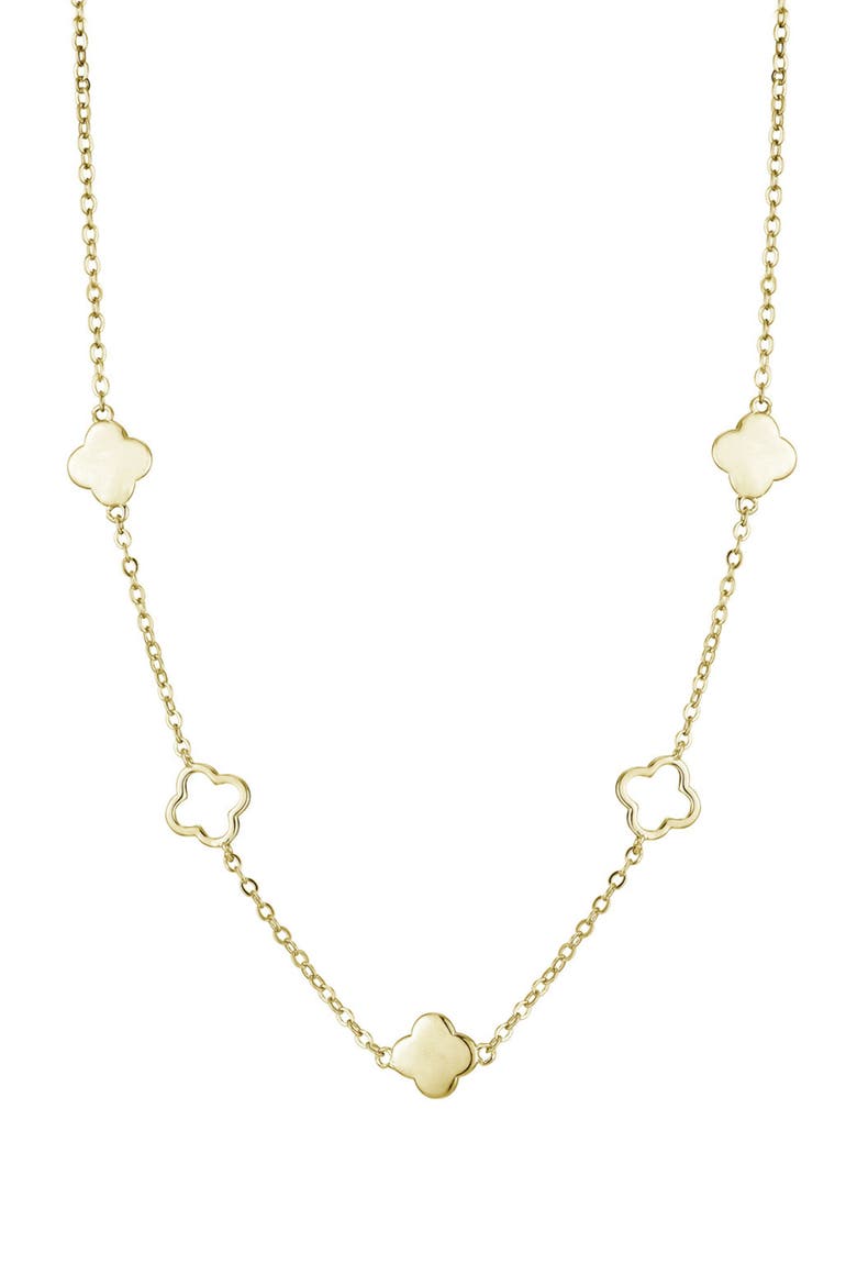 Clover Station Necklace, Main, color, GOLD