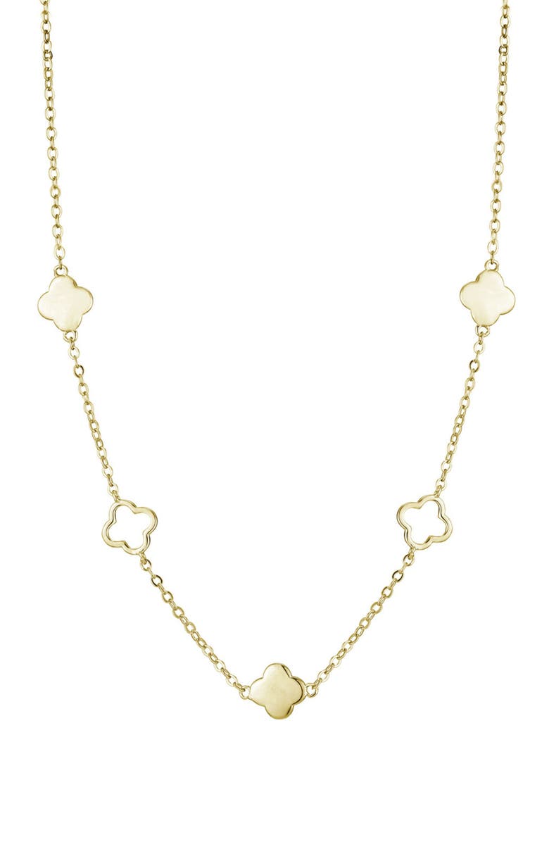 Adornia Clover Station Necklace, Main, color, Gold