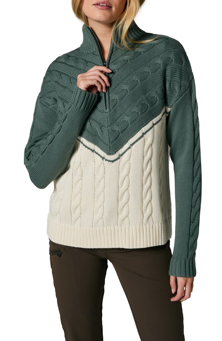 Alp N Rock Jordan Quarter Zip Pullover Sweater, Main, color, Eucalyptus